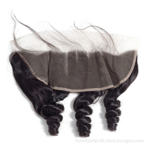 Hair Closure Pre Plucked Deep Wave Fuxin Raw Indian 13x6 Swiss Hd Lace Frontal 100% Virgin Remy Human Hair 1 Piece Hd Closure